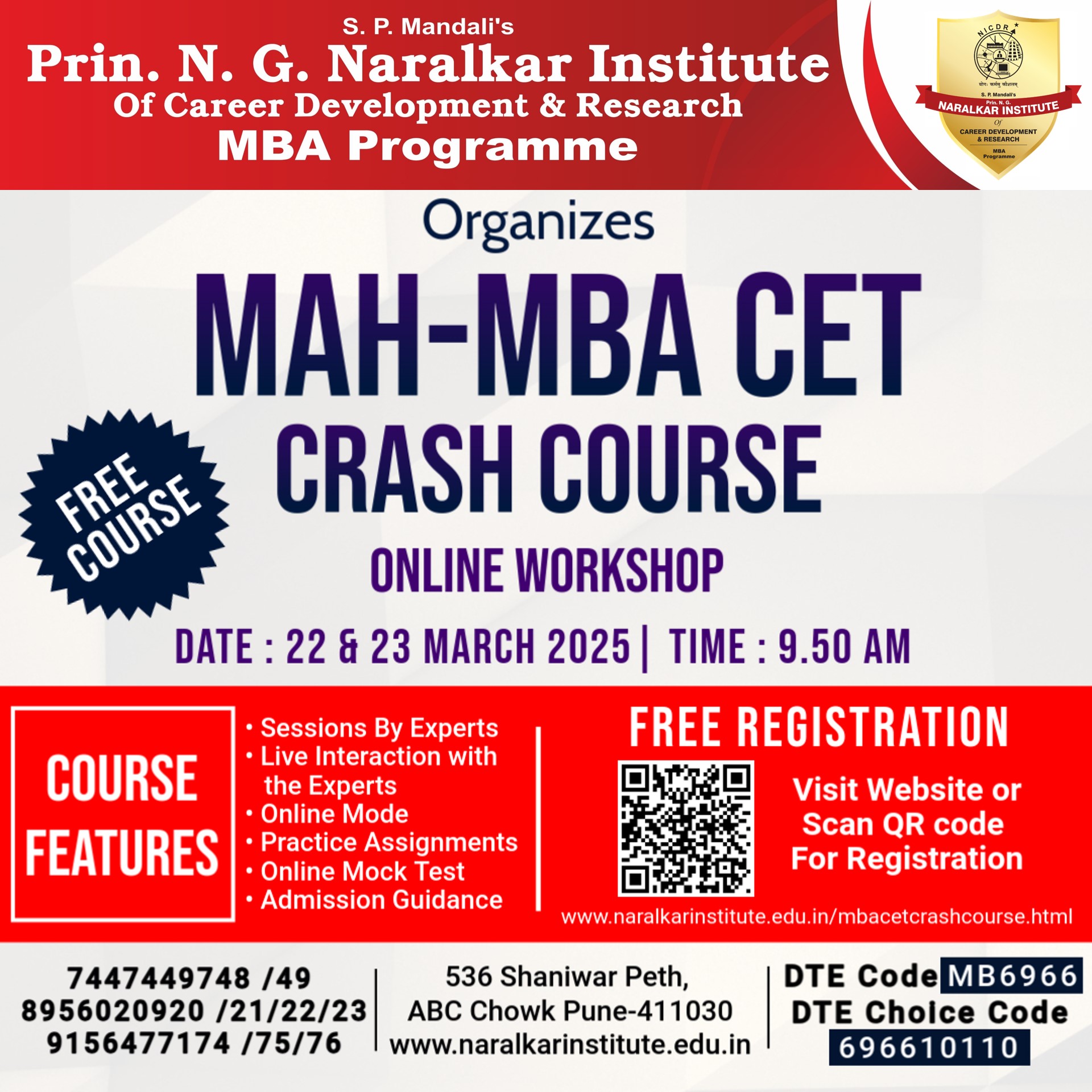 MAH-MBA CET CRASH COURSE 22 & 23 March 2025